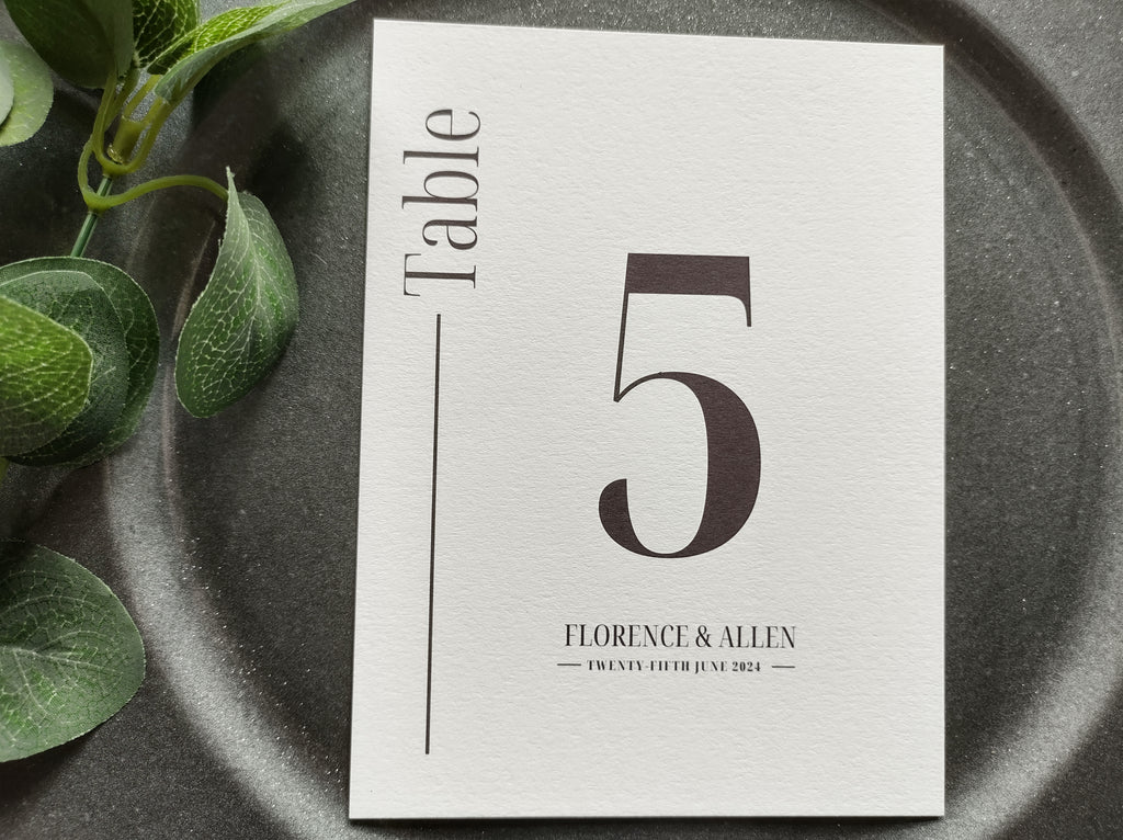 Florence Table Numbers