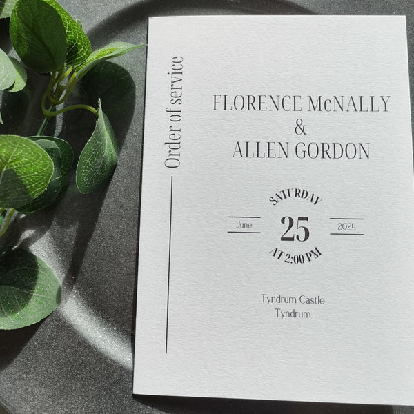 Florence Order Of Service Booklet