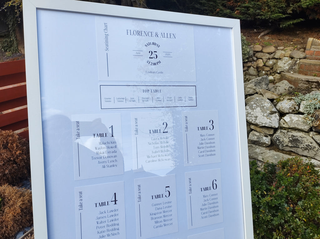 Florence Seating Chart Joy Wedding Stationery