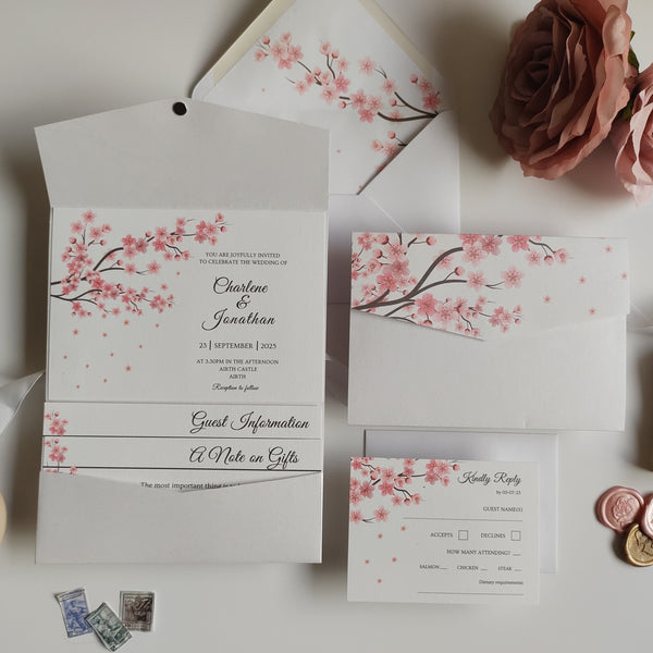 Cherry Blossom Pocket Invitation