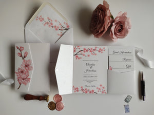 Cherry Blossom Sample Invitation Package