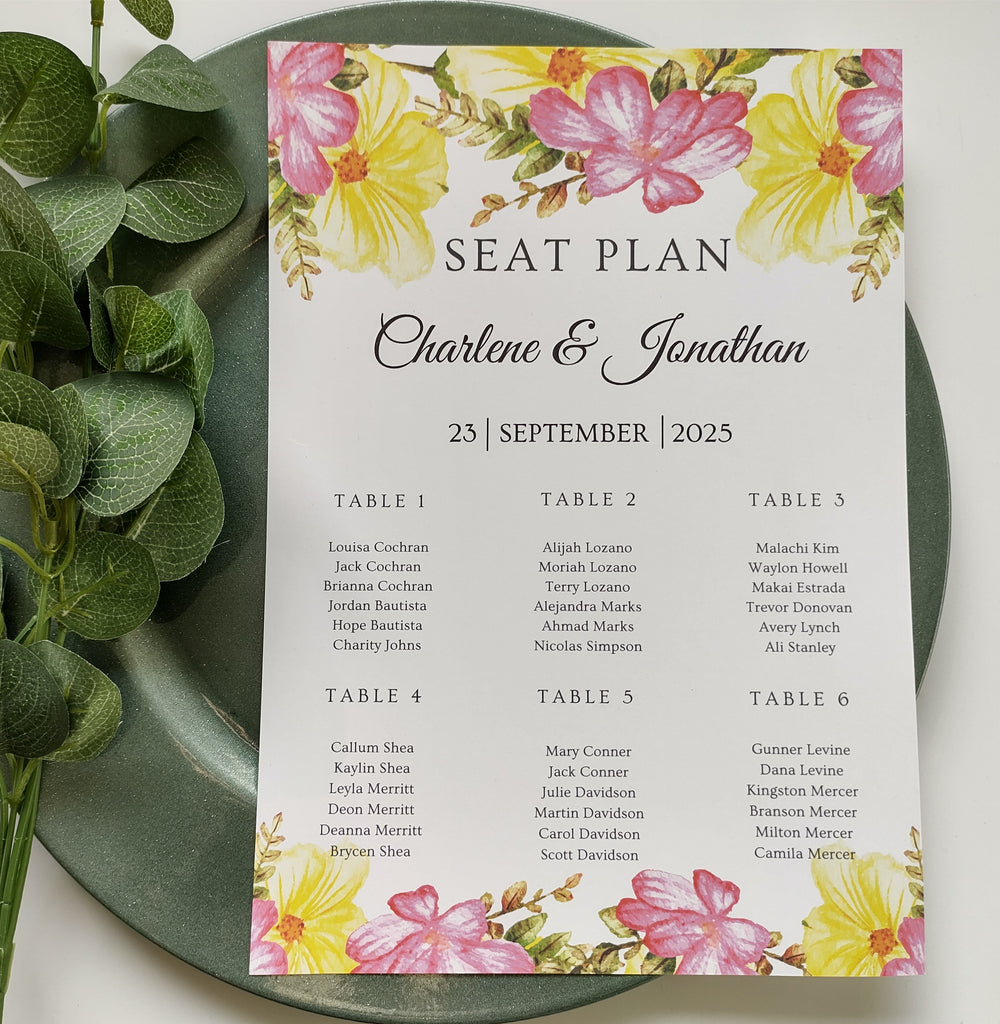 Summer Bloom Seating Chart
