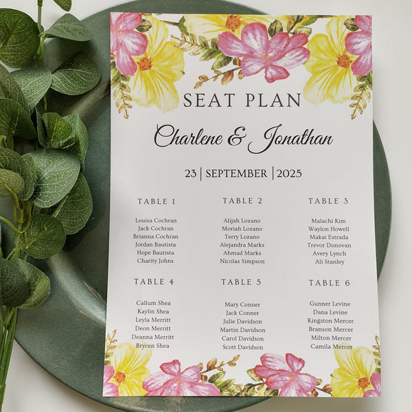 Summer Bloom Seating Chart