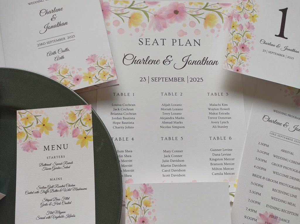 Spring Blossom Seating Chart – Joy Wedding Stationery