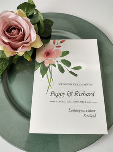 Pink Posy Order Of Service Booklet