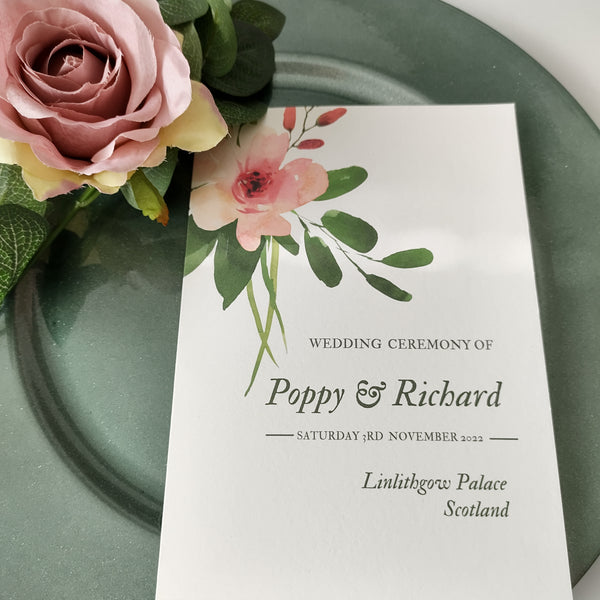 Pink Posy Order Of Service Booklet