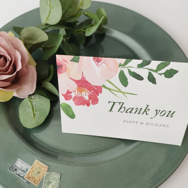 Pink Posy Thank You Cards