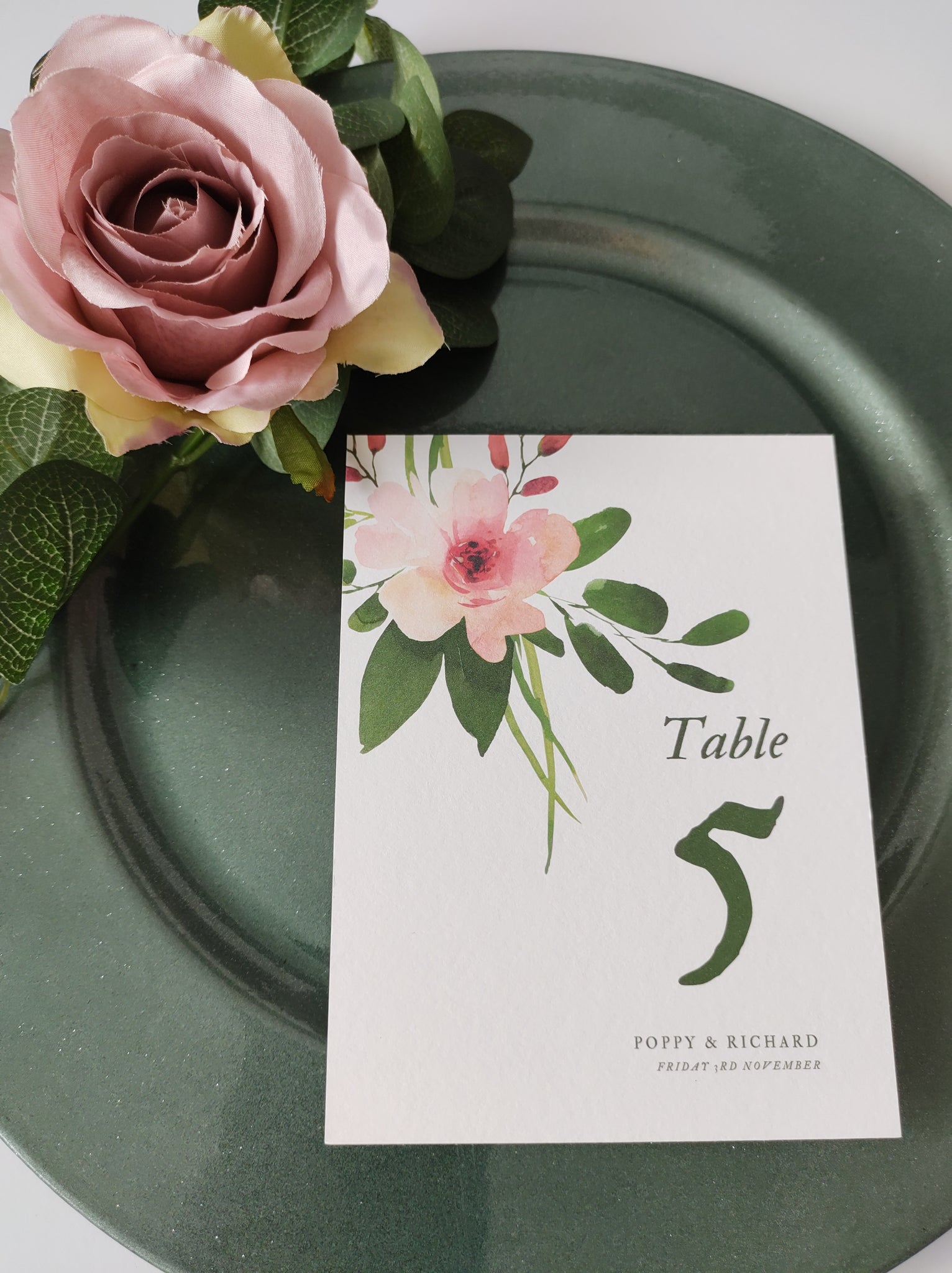 Pink Posy Table Numbers