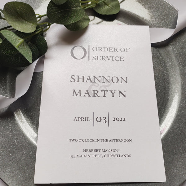 Shannon Order Of Service Booklet