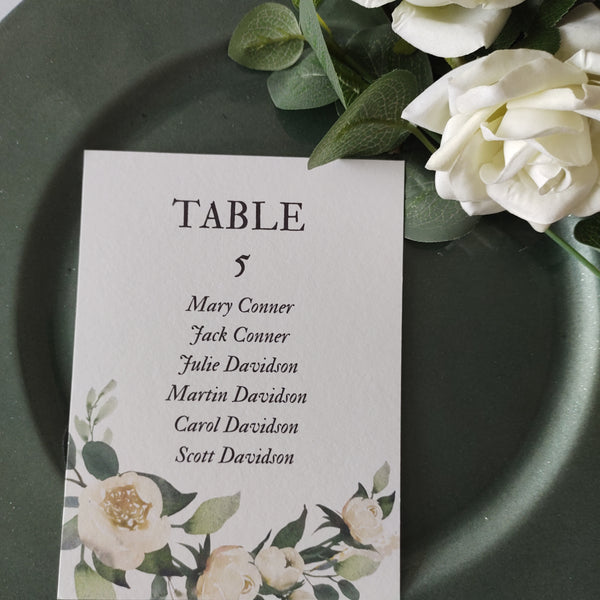 White Floral Numbers and Names
