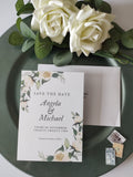 White Floral Save The Date