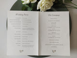 White Floral Order Of Service Booklet