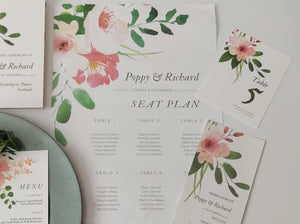 Pink Posy Seating Chart